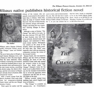 Wibaux Pioneer Gazette Clipping